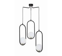 Suspension Noire Blanche Métal Verre Moderne NAESALA Salon Table À Manger Lampe