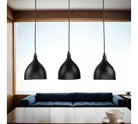Suspension Noire En Aluminium 3xE27 Lampe De Table Vintage Retro