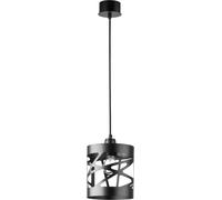 Suspension Noire En Forme De Cylindre Abat-Jour Lampe À Suspendre Salon Moderne