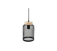 Suspension noire en metal/bois - H 24,5 cm --