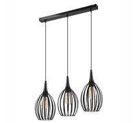 Suspension Noire En Métal Moderne 3 Pendentifs GELADA Pour Table À Manger Salon