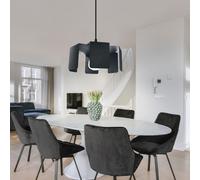 Suspension noire lampe de salon suspension moderne suspension noire ronde, acier noir, 1x douille E27, PxH 25x110 cm
