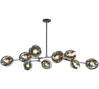 Suspension Noire Mate à Hauteur réglable, Douille E27, Boule en Verre, Lustre Globe Style Mid-Century, luminaire de Plafond Moderne pour Salle à Manger, Salon, Cuisine
