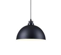Suspension Noire Vintage Lustre Scandinave À Une Tête Suspensions Créatives pour Restaurant Plafonnier Noir Semi-Circulaire pour Café, Boutique, Couloir, Salon