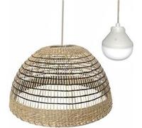 Suspension CESARE NOMAD en herbe marine naturelle style bohème avec ampoule LED blanc/RGB nomade