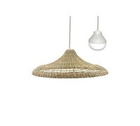 Suspension FREYA LARGE NOMAD en herbe marine naturelle style bohème avec ampoule LED nomade