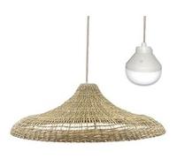 Lumisky Suspension FREYA LARGE NOMAD en herbe marine naturelle style bohème avec ampoule LED blanc/RGB nomade
