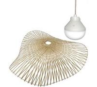 Lumisky Suspension LAIA NOMAD – Bambou naturel bohème D50 cm avec ampoule LED blanc/RGB nomade