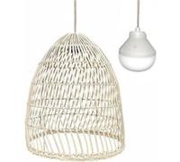 Lumisky Suspension PAULO NOMAD en rotin naturel style bohème avec ampoule LED blanc/RGB nomade