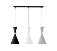 Suspension Nordic Wind Restaurant Lustres Macaron Modernes Abat-Jour en Métal Coloré Lampes Suspendues Personnalisées à Trois Têtes E27 Hauteur Réglable pour Îlot de Cuisine Chambr