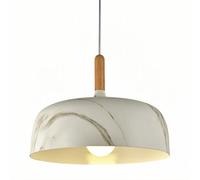 Suspension Nordique, Abat-Jour en Aluminium Grain de Bois de 32 cm, luminaires Suspendus de Style Moderne pour Restaurant, 1 Lampe décorative de Style Ferme, pour îlot de Cuisine, Table à Manger (