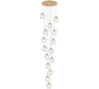 Suspension Nordique Décoration Escalier Lampe Suspendue Boule De Verre Gouttes De Pluie Lustre Réglable Simplicité Moderne Créativité E27 Bulles À La Main Globe En Verre Plafonniers (15 têtes Star of