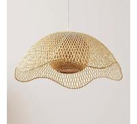 Suspension Nordique en Bambou tressé, Produit Artisanal, Abat-Jour en rotin, luminaire Suspendu, plafonnier, Tissage en Osier, E26/27, pour Salle à Manger, Cuisine, Salon, Chambre à Coucher