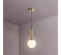Suspension Nordique Globe Drop Plafonnier, Luminaires D'îlot De Cuisine en Métal Doré avec Abat-Jour en Verre Blanc, Lampes De Lustre Suspendues Simples pour Salle À Manger De Chambre