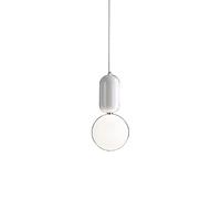 Suspension Nordique postmoderne en Verre Blanc E27, Abat-Jour Globe de 15 cm, idéale pour îlot de Cuisine, Chambre ou Bar. Lampe Suspendue élégante pour intérieurs Modernes.