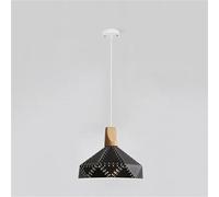 Suspension Nordique pour Restaurant, Lampe à tête Unique, Petit plafonnier créatif pour Bar, Style Industriel rétro Minimaliste, pour îlot de Cuisine, lustres et suspensions (Blanc) (Noir)