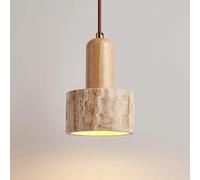 Suspension Nordique rétro en Pierre Naturelle, Mini-Cylindre, plafonnier Moderne du Milieu du siècle, en Bois Massif Japonais, idéal pour Une Cuisine, Une Table de Chevet, Une Salle à Manger, Un