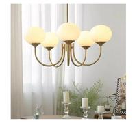 Suspension Nordique Simple pour Chambre de Fille, Lampe de Chambre à Coucher, Design Artistique, Chaleureux, Romantique, Rose, Style médiéval, pour Chambre d'enfant (5 têtes Beiges)