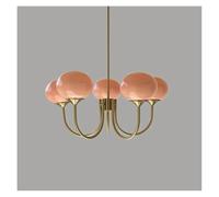 Suspension Nordique Simple pour Chambre de Fille, Lampe de Chambre à Coucher, Design Artistique, Chaleureux, Romantique, pour Chambre d'enfant, Lustre médiéval Rose (5 têtes Orange Clair)