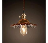 Suspension nostalgique Vintage en Verre à tête Unique, Style Lotus, luminaire décoratif d'intérieur, idéal pour Un Salon de thé, Un café, Un hôtel ou Un Bar