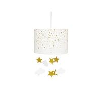 Suspension cylindrique H.30cm blanc et ocre - Atmosphera createur d'interieur