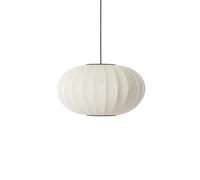 Suspension Ovale en Maille Tricotée à La Made By Hand , Blanc Perle Ø57