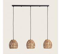 Suspension Papier Tressé Mahali 3 Spots Iluzzia Naturel