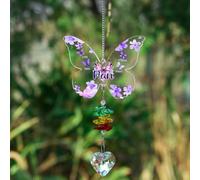 Suspension Papillon en Acrylique Personnalisée - Décoration de Noël Personnalisée avec 1-6 Noms - Cadeau pour Maman Grand-mère Femme Fille Petite Amie (4 nom)