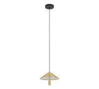 Suspension PARAGUAY LED 1X12W en acier noir et laiton brossé D270mm