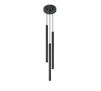 SOLLUX lighting Pastelo Plafonnier 3P - Design moderne - Avec abat-jour cylindrique en métal - Ampoule G9 remplaçable - 3 LED 8 W max - Acier revêtu par pulvérisation - Noir - 20 x 20 x 90 cm