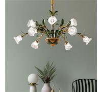 Suspension Pastorale américaine à LED, Style français, Design créatif, luminaire décoratif d'intérieur, idéal pour Un Salon, Une Salle à Manger, Une Chambre à Coucher ou Une Villa (12 Lampes