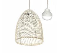 Suspension PAULO NOMAD en rotin naturel style bohème avec ampoule LED blanc/RGB nomade