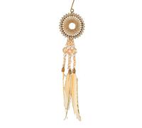 Suspension perles et plumes, or, variante 1