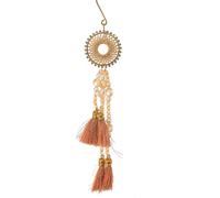 Suspension perles et plumes, or, variante 4