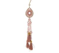 Suspension perles et plumes, rose, variante 5