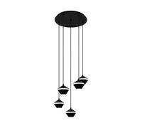 Suspension PERPIGO GU10 5X4,5W en acier noir D555mm