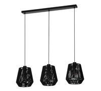 Suspension PERSLEY E27 3X60W en acier noir 920x220x1100mm