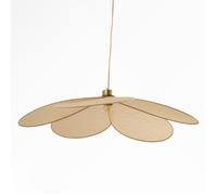 Suspension pétale en tissu beige et métal doré 75 cm - Flora - Maison Pavane