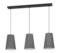 Suspension PETROSA E27 3X40W en acier noir 1290x280x1500mm