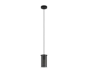 Suspension PINTO TEXTIL 1 E27 1X10W en acier noir D120mm