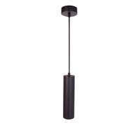 Alpinaluz Suspension tubulaire de plafond en aluminium 20 cm - Design moderne minimaliste, douille GU10, câble textile réglable 120 cm (Noir)