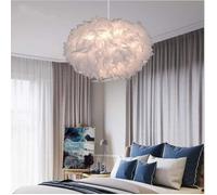 Suspension plafond lustre à plumes blanches - Moderne - 45cm - Salle à manger