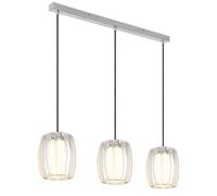 Suspension, plafonnier, applique, chromée, acrylique transparent, verre opale, H 120 cm