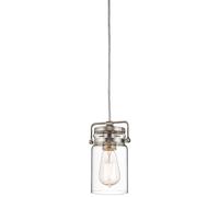 Suspension Plafonnier Lampe À Pendre Acier Verre Nickel D 12,1 Cm 1 Flamme