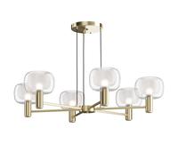 Suspension plafonnier lampe de salle à manger suspension aluminium verre or D 96 cm