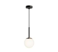 Suspension plafonnier lampe de salon suspension métal verre noir D 15 cm