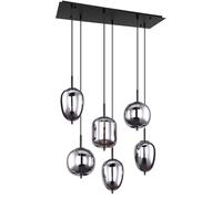Suspension plafonnier lampe suspendue métal noir 6 flammes lampe de salle à manger
