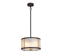 Suspension Plafonnier Lampe Suspendue Salle à Manger Acier Verre Laiton D 30 CM