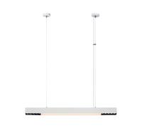 Suspension/plafonnier linéaire blanc moderne 80 cm, LED 32 W à couleur variable