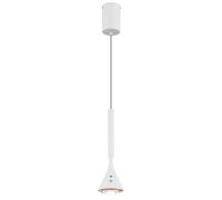 Suspension, plafonnier, métal, blanc, variateur tactile, à piles, LED, H 150 cm